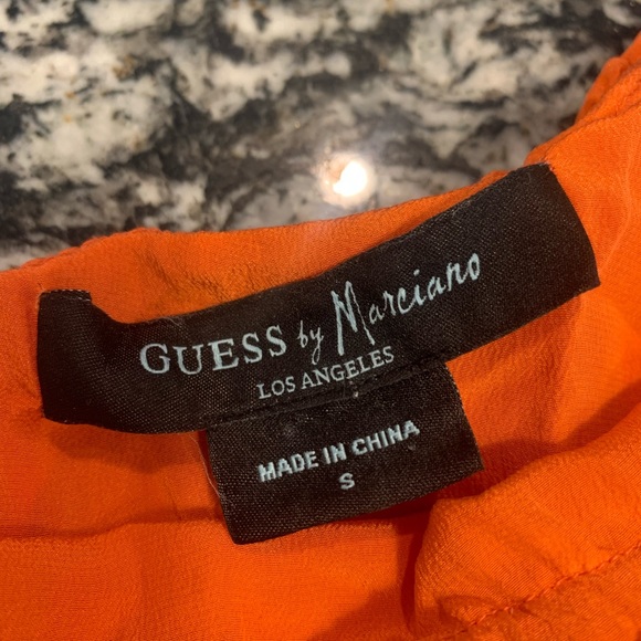 Guess by Marciano - Silk one shoulder Orange tiered short dress, gently used. - Picture 2 of 2